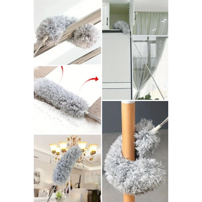 BUFFER®Teleskopik Bükülebilir Köşe Bucak Toz Alma Püskülü Dev Boy 280 cm