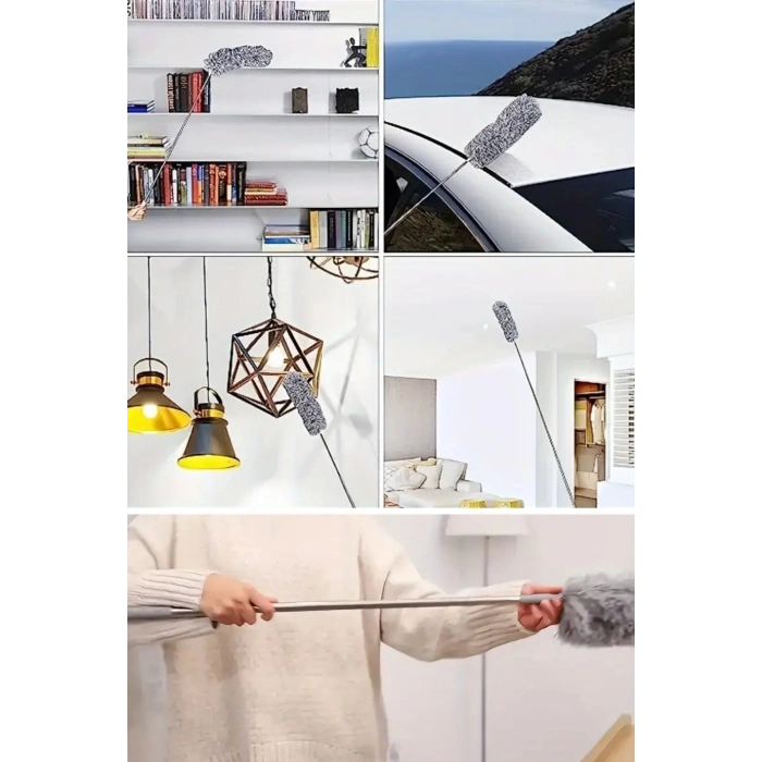 BUFFER®Teleskopik Bükülebilir Köşe Bucak Toz Alma Püskülü Dev Boy 280 cm