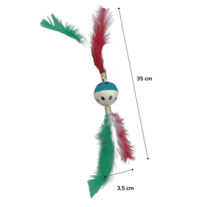 BUFFER®Tüylü PüsküllüKedi OyuncağıDikkat Çekici Renkli Sevimli Evcil Hayvan Oyuncağı