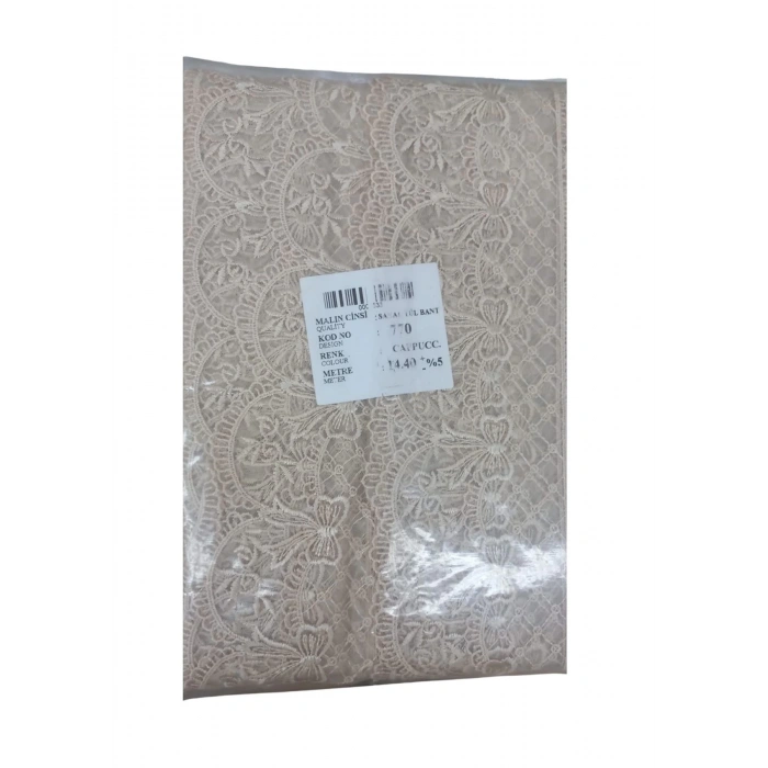 Dantel Polyester Sanal Tül Bant Cappucino 14,40 Metre En 6 cm ON-770-C