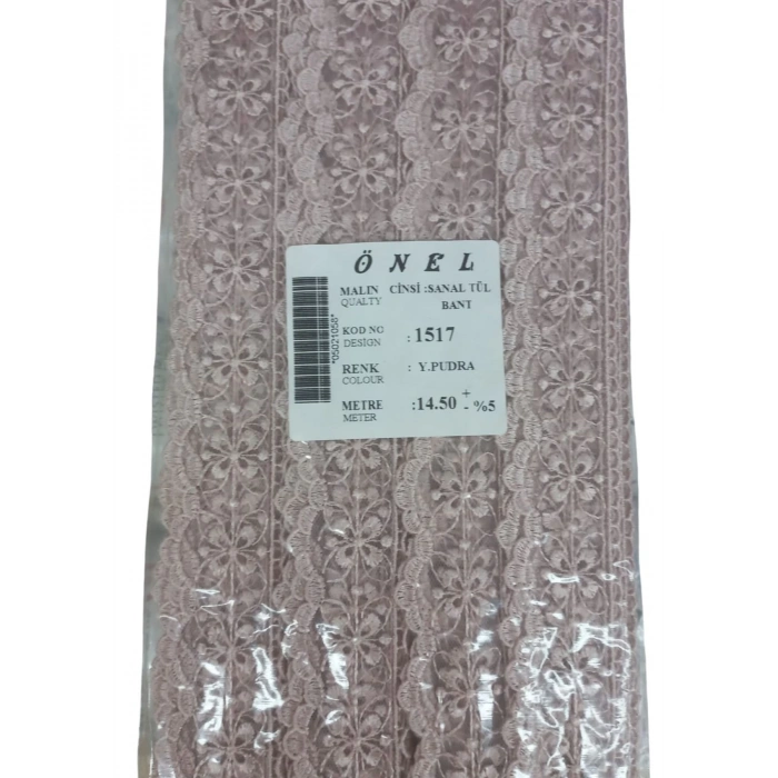 Dantel Polyester Sanal Tül Bant Y.Pudra 14,50 Metre En 3 cm ON-1517-PU