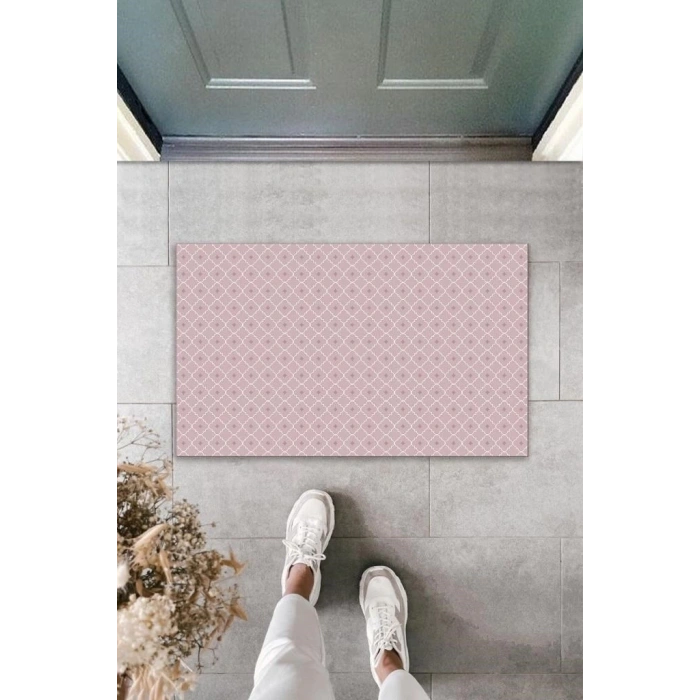 Dekoratif Dijital Baskı Lila Motif Dış Mekan Paspas K-2092