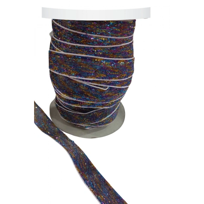 Kadife Kurdele Simli 1,5 cm Karışık Renk 10 Metre