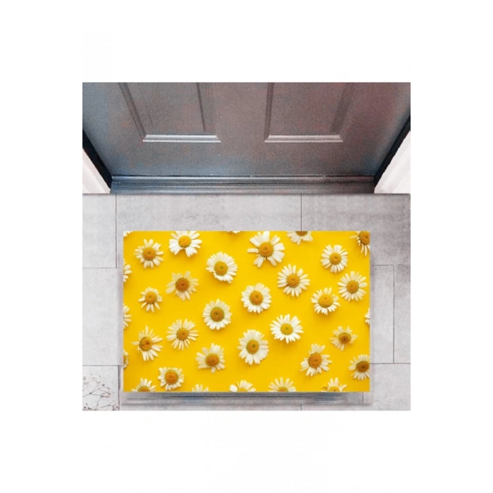 Kapı Önü Paspası Dekoratif Dijital Baskı Papatya P-2325