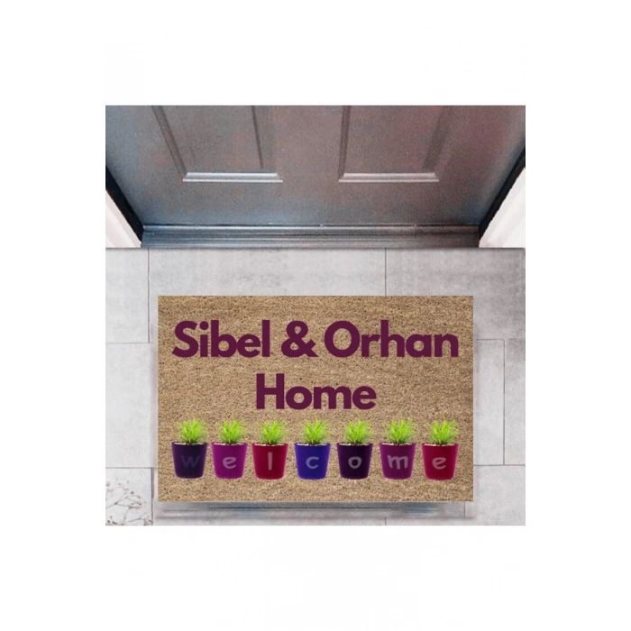 Kapı Önü Paspası Dekoratif Dijital Baskı Welcome P-2461