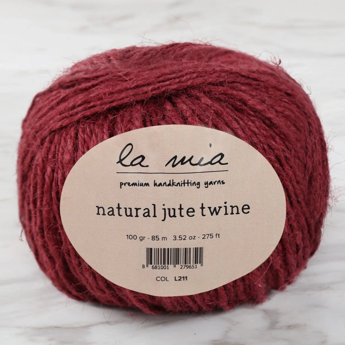 La Mia Natural Jute Twine 100 gr Bordo Jüt İp - L211 - 34105