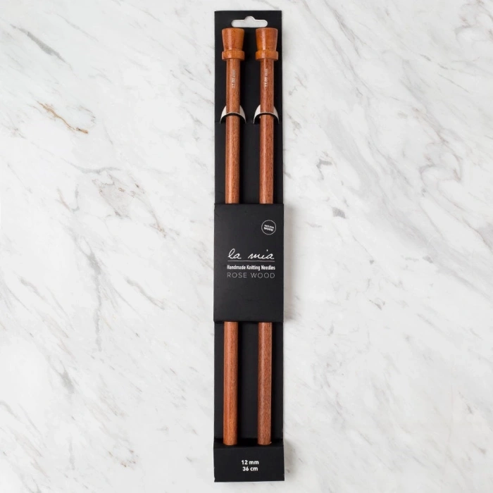La Mia Rosewood 12 mm 36 cm Ahşap Örgü Şişi