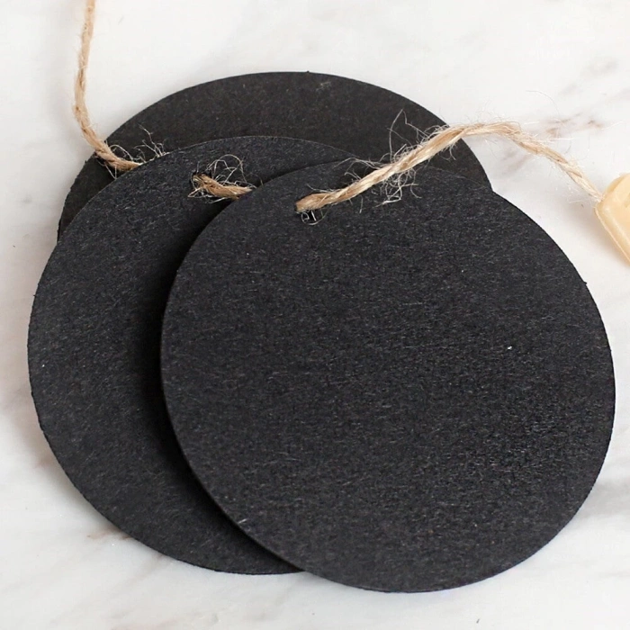 Loren 10lu Yuvarlak Siyah Etiket ve Klipsli Etiket İpi