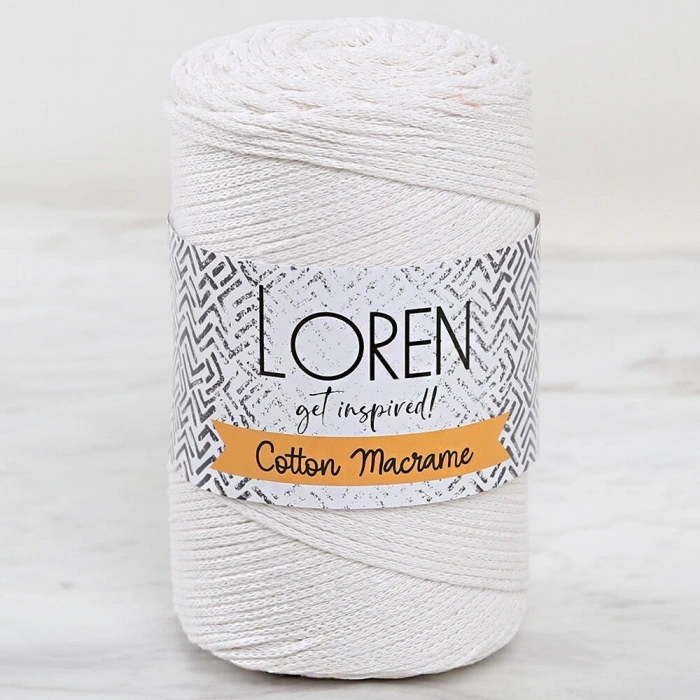Loren Cotton Macrame Açık Krem - 702 - 34364