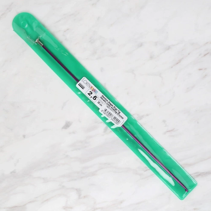 Loren Crafts 2,5 mm 25 cm Mor Metal Gagalı Örgü Tı