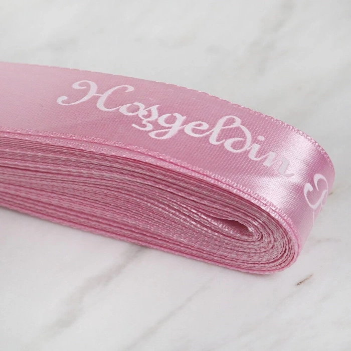 Loren Crafts 2cm 10 mt Pembe Saten Hoşgeldin Bebek Kuldele