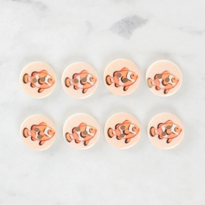 Loren Crafts 8li Balık Düğme - 1157