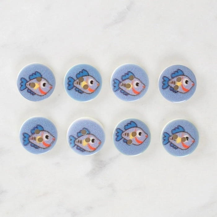 Loren Crafts 8li Balık Düğme - 1158