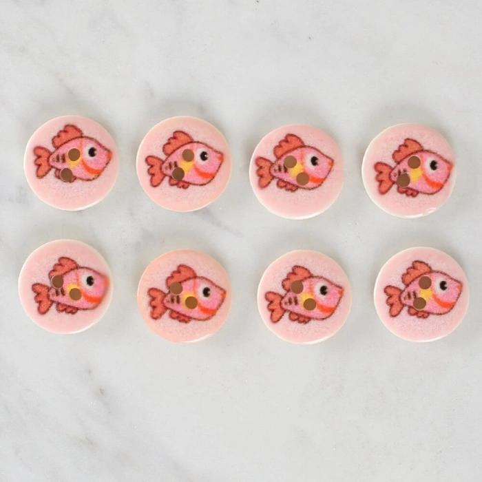 Loren Crafts 8li Balık Düğme - 1159