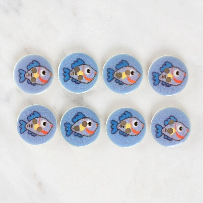 Loren Crafts 8li Balık Düğme - 1180