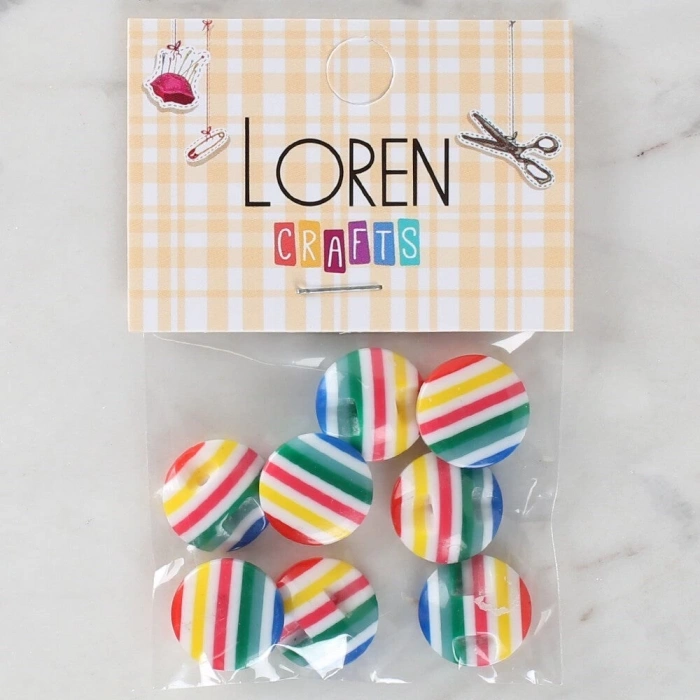 Loren Crafts 8li Desenli Düğme - 1097