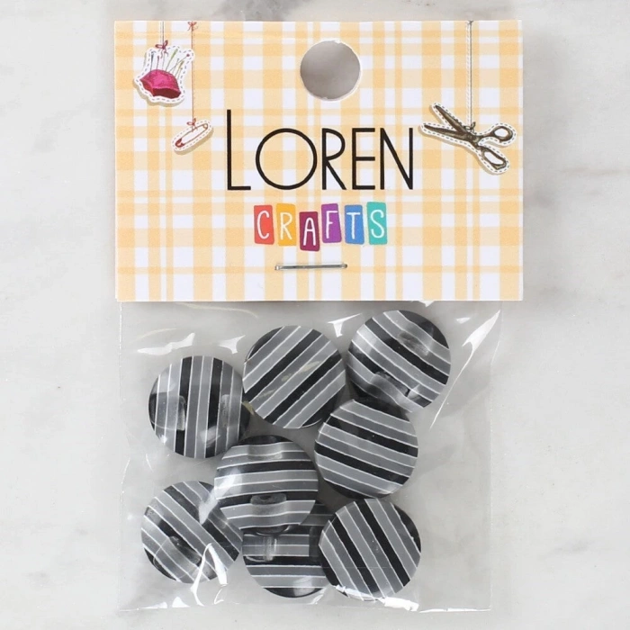 Loren Crafts 8li Desenli Düğme - 1098