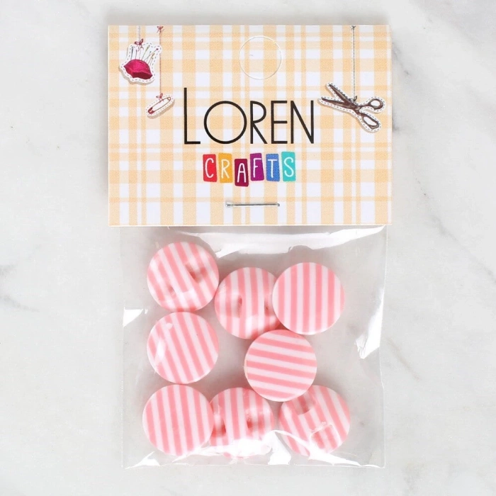 Loren Crafts 8li Desenli Düğme - 1105