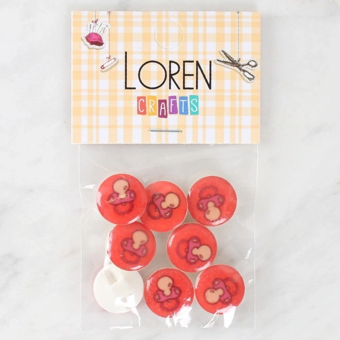 Loren Crafts 8li Emzik Düğme - 1012