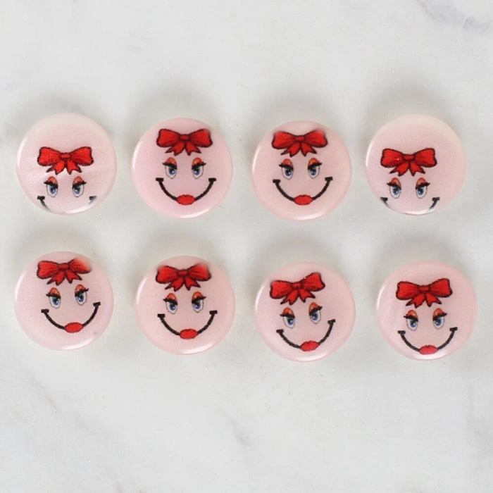 Loren Crafts 8li Gülen Yüz Düğme - 1019