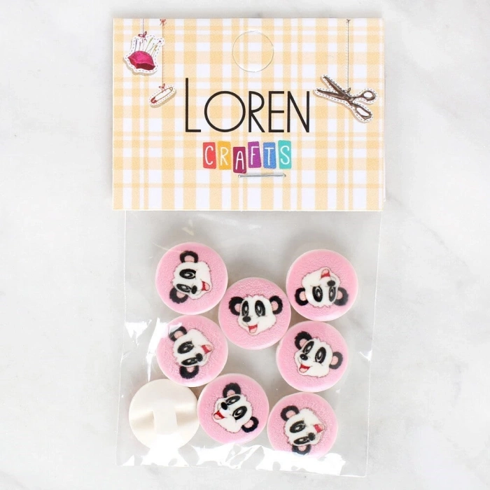 Loren Crafts 8li Panda Düğme - 1030