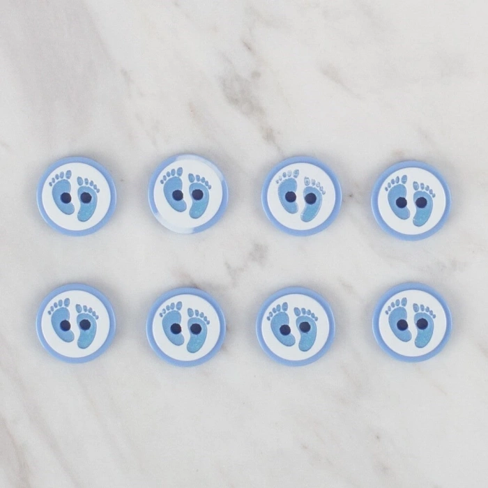 Loren Crafts mavi 8 li ayak izi düğme - 441