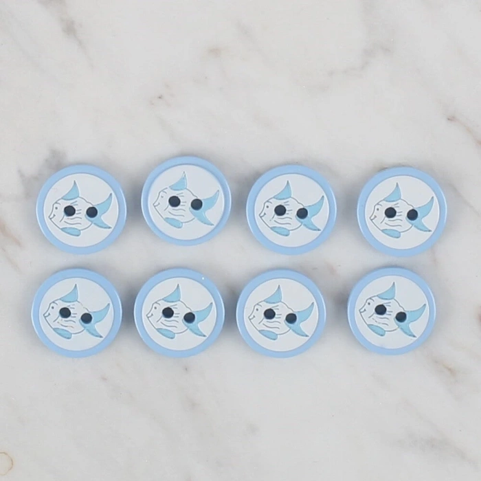 Loren Crafts mavi 8 li balık düğme - 575