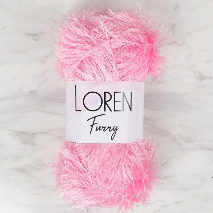Loren Furry Pembe El Örgü İpi - RF014 - 34049