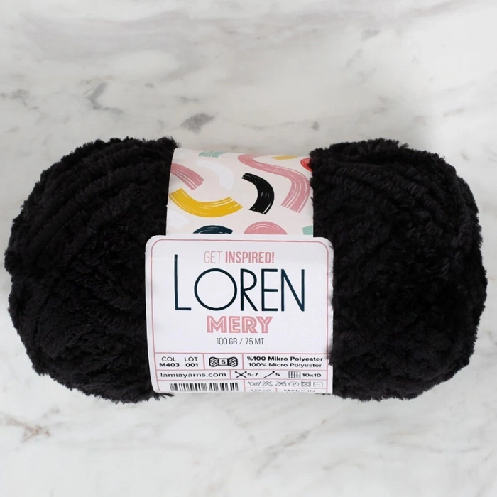 Loren Mery Siyah El Örgü İpi - M403 - 34311