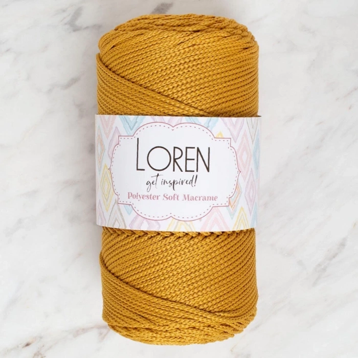 Loren Polyester Soft Macrame Hardal El Örgü İpi - LM061 - 34449