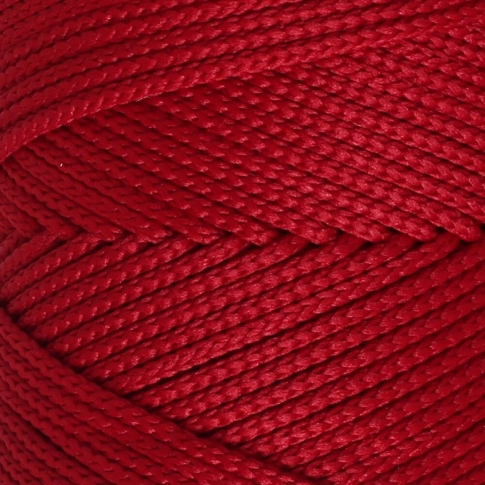 Loren Polyester Soft Macrame Koyu Kırmızı El Örgü İpi - LM020 - 34433
