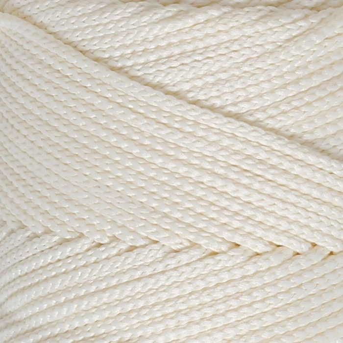 Loren Polyester Soft Macrame Krem El Örgü İpi - LM003 - 34427