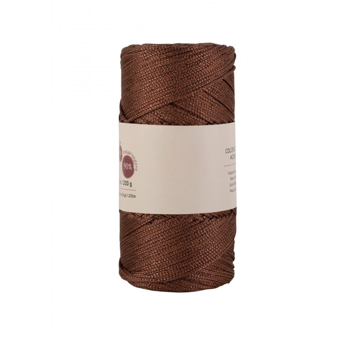 Makrome İpi 3mm  Polyester Kahve Simli