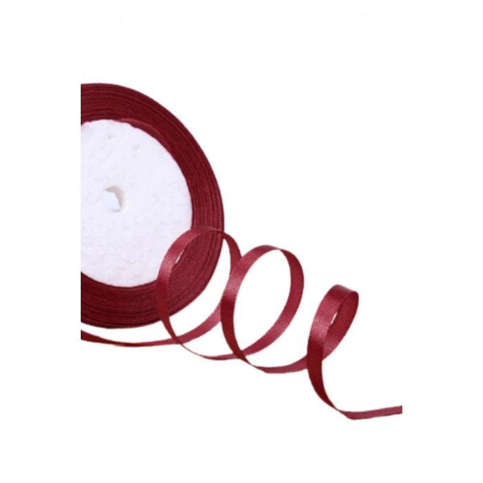 Saten Kurdele 3 cm 10 Metre Bordo