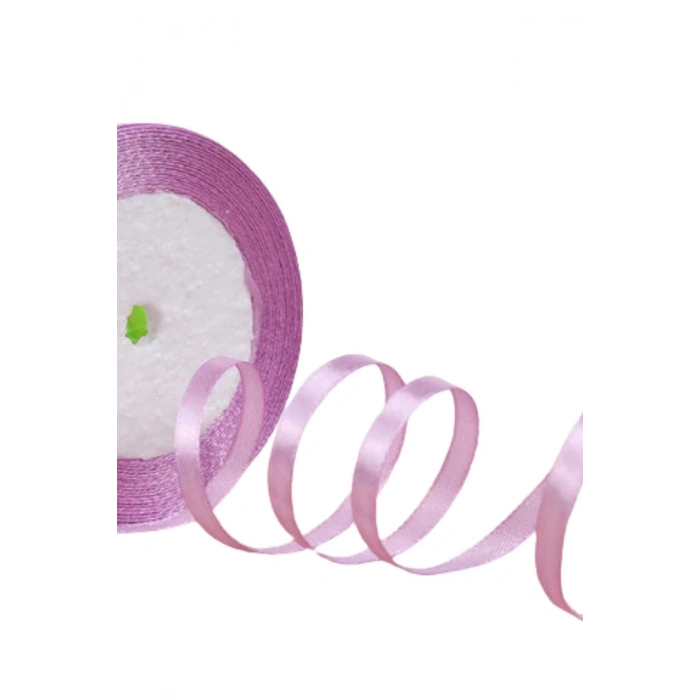 Saten Kurdele 6 mm Lila 70 Metre