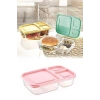 BUFFER® 3 Bölmeli Sefer Tası Pratik Kolay Gıda Diyet Saklama Erzak Kabı