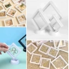 BUFFER® 9x9 cm Standlı 3D Takı Ziynet Hatıra Koleksiyon Saklama Kutusu Şeffaf Film Çerçevesi