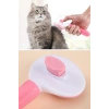 BUFFER® Kedi Köpek Tüy Toplayıcı Kendini Temizleyebilen Ergonomik Saplı Evcil Hayvan Tarağı Pembe