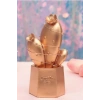 BUFFER® Led Işıklı Sevimli Kaktüs Dekoratif Masa Lambası Mini Biblo Gece Lambası Gold