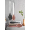 BUFFER® Silikon Masajlı Uzun Saplı Vücut Masaj Fırçası Banyo Sırt Kesesi Saplı Yumuşak Fırça