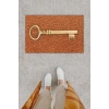 Dijital Baskı Dekoratif Anahtar Kahverengi Kapı Önü Paspası K-1240