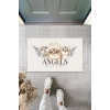 Home Beyaz Kapı Önü Paspası Angels Kediler Desen  K-3343