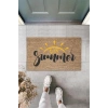 Kahverengi Kapı Önü Paspası Hello Summer Güneş Desen  K-3270