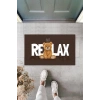 Kahverengi Kapı Önü Paspası Just Relax Ayıcık Desen  K-3323