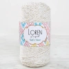 Loren Soft Star Makrome İpi Sarı Simli Krem RM103