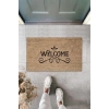 Siyah Kapı Önü Paspası Motifli Welcome Desen  K-3309
