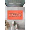 Turuncu Kapı Önü Paspası Hello Desen  K-3277