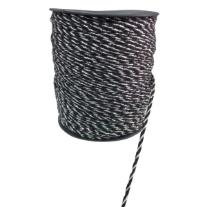 Bileklik ipi, Hediye Paketleme ipi, Şans, Bereket, Aşk, Şifa, Güç 5 mm Pamuk  5 metre Siyah