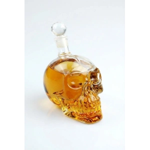 Crystal Head Kuru Kafa Cam Şişe  Hediyelik Sürahi (350 ML)