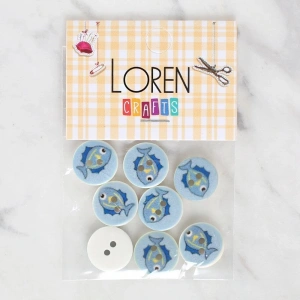 Loren Crafts 8li Balık Düğme - 1160
